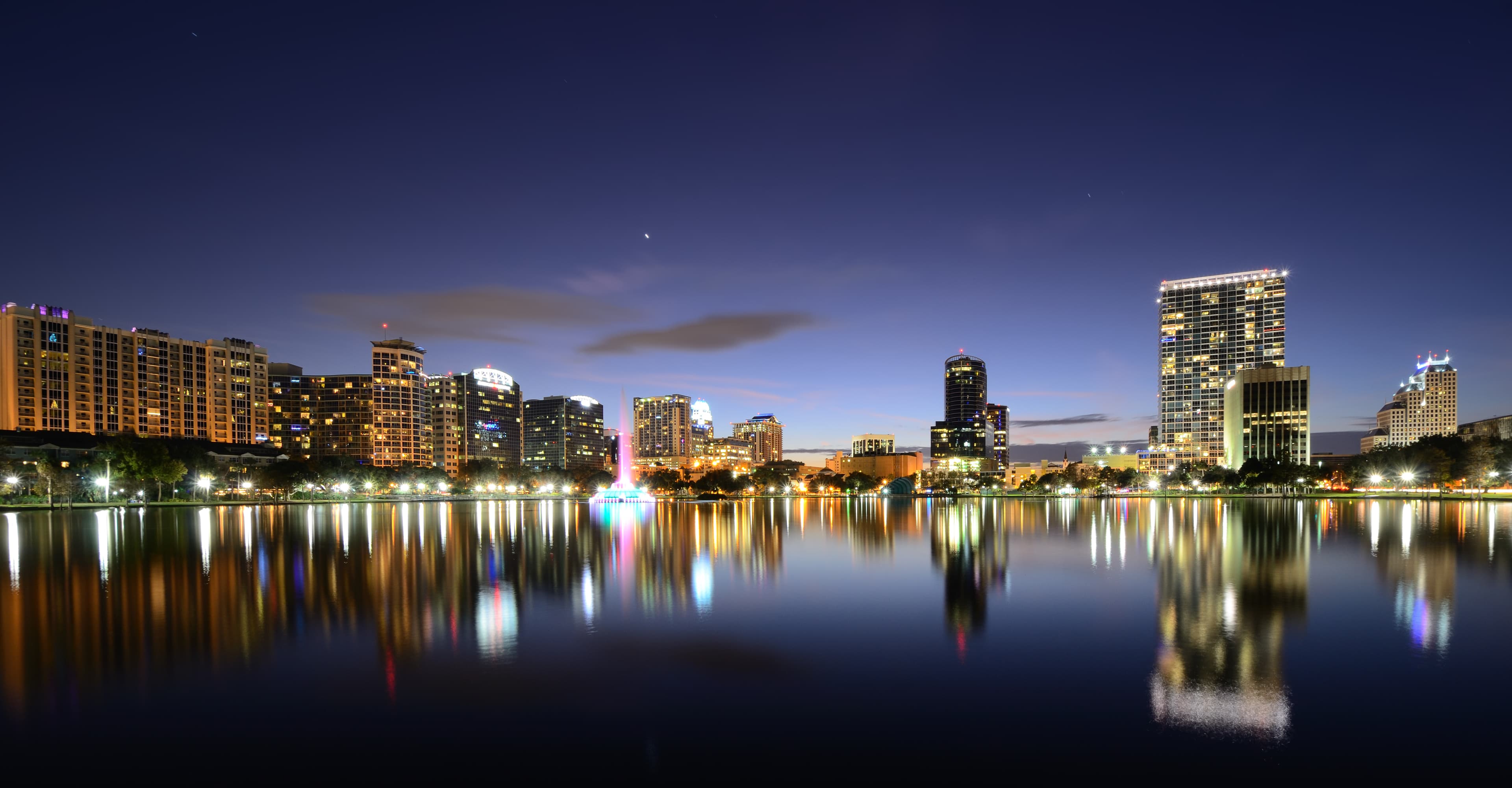 Orlando skyline at dusk